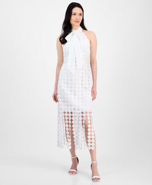 Women's Lace Fringe-Hem Sleeveless Dress