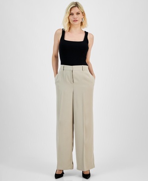 Petite High-Rise Wide-Leg Pants, Created for Macy's 