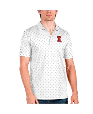 Men's White/Steel Illinois Fighting Illini Spark Polo