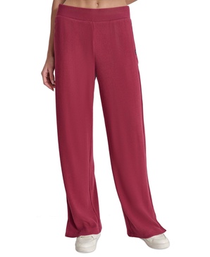 Women's Brushed Rib-Knit Straight-Leg Pants