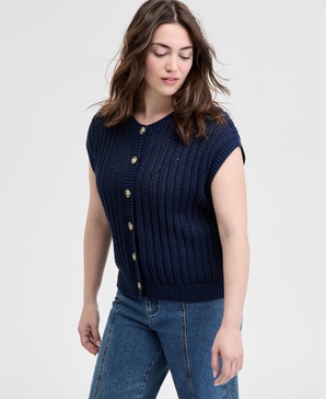 Women's Open-Knit Button-Front Cardigan Sweater, Regular & Petite, Exclusively at Macy's