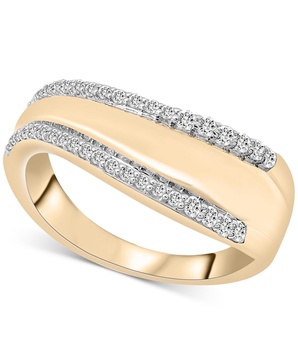 Diamond Double Row Tapered Statement Ring (1/4 ct. t.w.) in Gold Vermeil, Created for Macy's