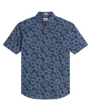Men's Floral Print Button-Down Short Sleeve Shirt