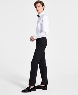 Men's Slim-Fit Faille-Trim Tuxedo Pants, Created for Macy's