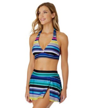 Women's Marilyn Striped Halter Bikini Top & Swim Skirt