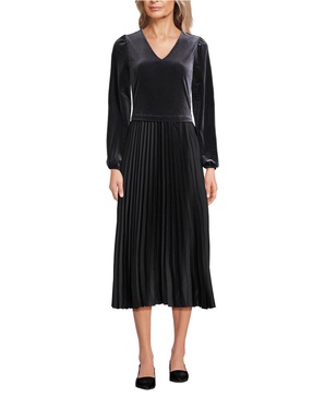 Women's Velvet and Satin Duet Midi Dress