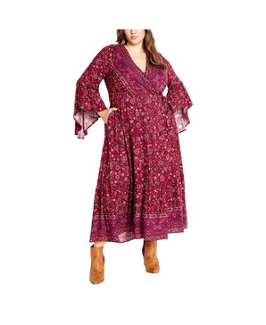 Plus Size Belle Wrap Maxi Dress