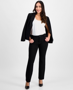 Petite Lexington Mid-Rise Straight-Leg Pants