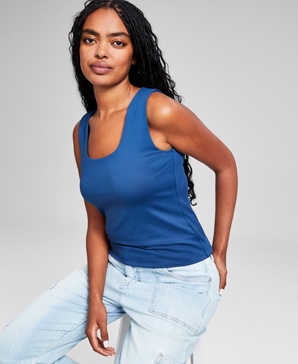 Women's Scoop-Neck Sleeveless Double-Layered Tank Top, Created for Macy's