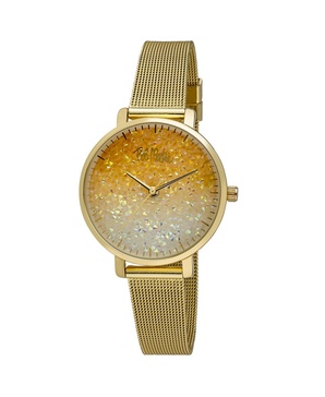 Women's Gold-Tone Alloy Bracelet Glitter Dial Mesh Watch, 32mm