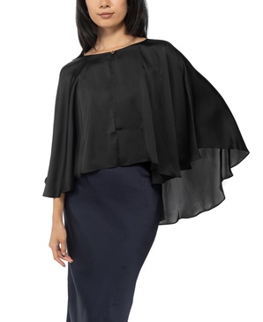 Women's Satin Capelet Evening Wrap with Closure
