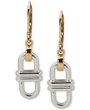 Two-Tone Link Drop Earrings