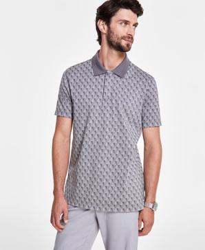 Men's Geometric Pattern Polo Shirt, Created for Macy's