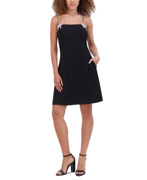 Women's Bow-Trim Fit & Flare Dress