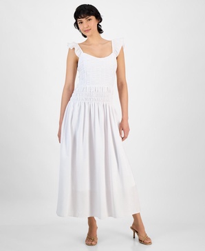 Petite Scoop-Neck Ruched Maxi Dress