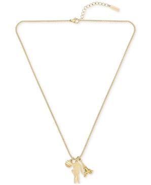 Gold-Tone Umpire Green Crocodile Pendant Necklace, 23-2/3" + x" extender