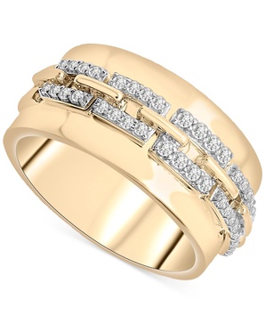 Diamond Wide Band Statement Ring (1/4 ct. t.w.) in Gold Vermeil or Sterling Silver, Created for Macy's
