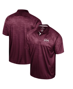 Men's Maroon Mississippi State Bulldogs Honeycomb Raglan Polo Shirt