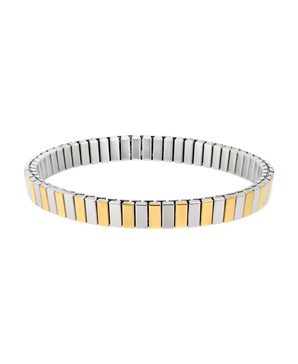 Tarnish Resistant Two-Tone Stretch Bar Bracelet