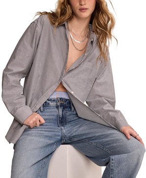Women's Cotton Poplin Oversized Button-Back Shirt