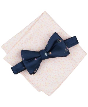 Men's Brackley Floral Bow Tie & Pocket Square Set, Exclusively at Macy's