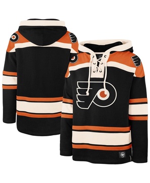 Men's Black Philadelphia Flyers Big Tall Superior Lacer Fleece Pullover Hoodie