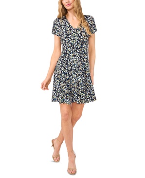 Women's Printed Knit Fit & Flare Dress
