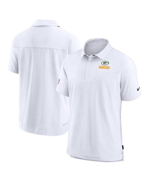 Men's White Bay Packers Sideline Lockup Performance Polo