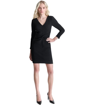 Women's Ribbed Knot-Front Mini Dress