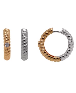 Two-Tone Reversible Hoop Earrings