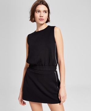 Women's Piping-Trim Sleeveless Top, Exclusively at Macy's 