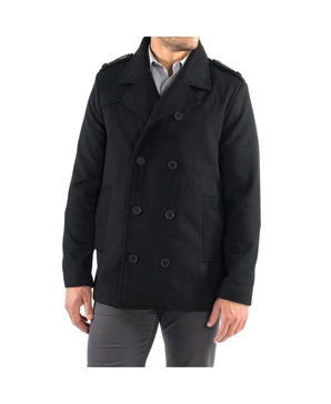 Jake Mens Pea Coat Wool Blend Double Breasted Dress Jacket Peacoat