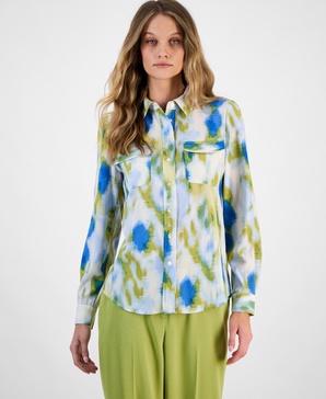 Women's Watercolor-Print Blouse, Exclusively at Macy's