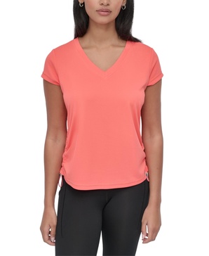 Sport Women's Crewneck Short-Sleeve Side-Ruched Top