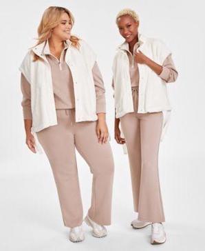 Topper Vest, Quarter-Zip Sweatshirt, Wide-Leg Pants & Hoop Earrings, Created for Macy's