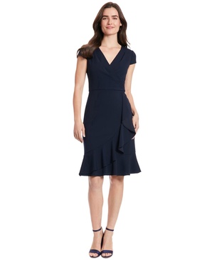 Petite V-Neck Jersey Fit & Flare Dress