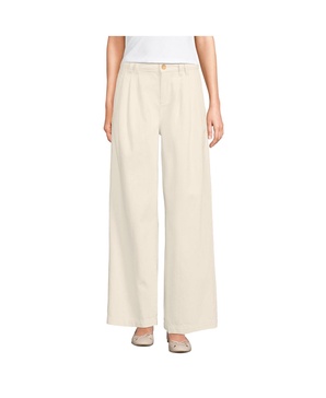 Women's Lightweight Denim Mid Rise Pleated Slouchy Jeans