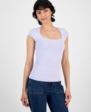 Women's Square Neck Cap Sleeve Top, Exclusively at Macy's