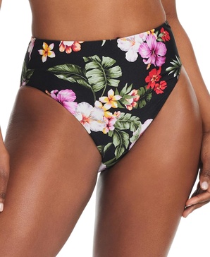 Women's Floral-Print High-Waist High-Leg Bikini Bottoms, Created for Macy's