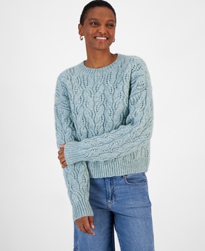Women's Cable Knit Crewneck Sweater, Created for Macy's
