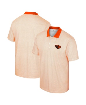 Men's White, Orange Oregon State Beavers Print Stripe Polo Shirt