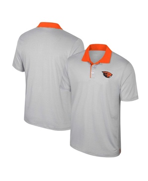 Men's Gray Oregon State Beavers Tuck Striped Polo Shirt