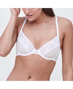 Women's Dare Dot Lace Unlined Underwire Bra with Lace