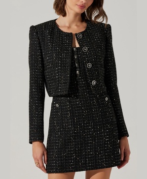 Women's Milena Button-Front Tweed Jacket