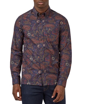 Men's Eastern Paisley-Print Shirt 
