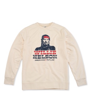 Men's Cream Willie Nelson Sunday Fleece Pullover Sweatshirt