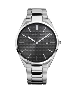 Men's Ultra Slim Silver-Tone Stainless Steel Bracelet Watch 40mm