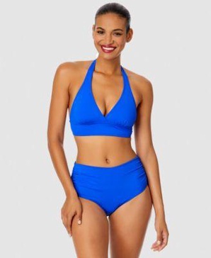 Women's Banded Halter Bikini Top & High-Waist Bottoms 
