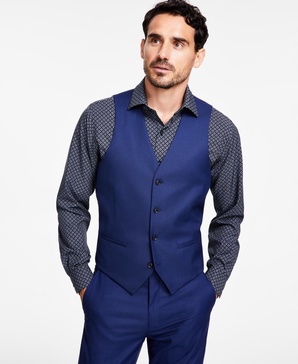 Men's Slim-Fit Stretch Solid Suit Vest, Created for Macy's 
