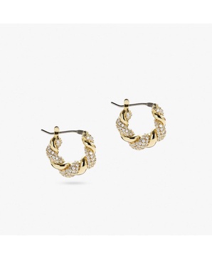 Twisted Hoop Earrings - Paris Small Pave